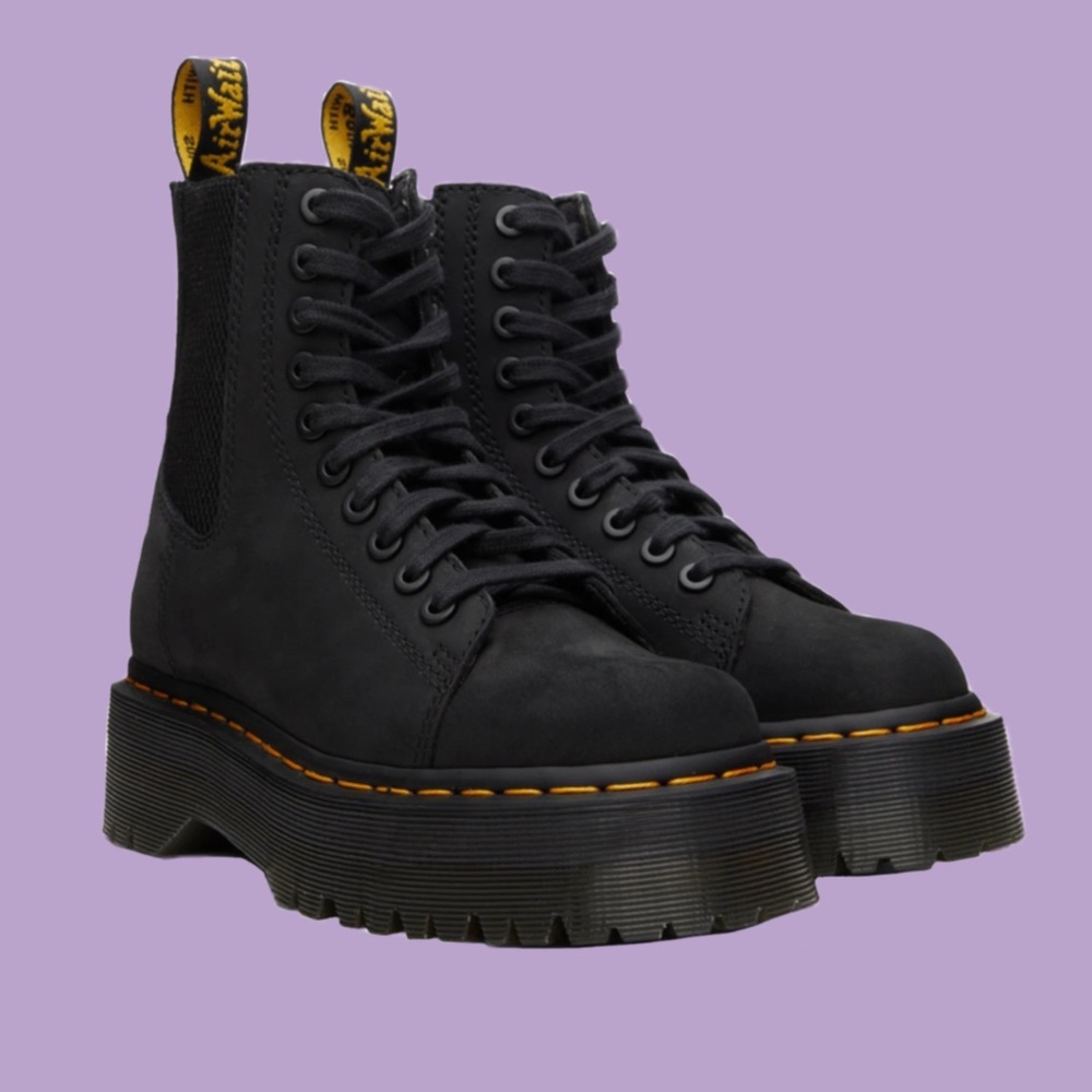 Dr. Martens platform black suede Jadon boots